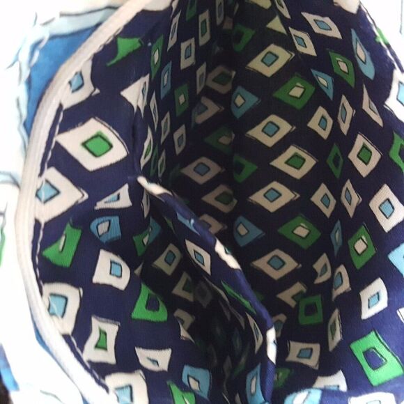 Y2K Vera Bradley Mediterranean White Hannah Purse Blue Handbag Pocketbook - Picture 4 of 5
